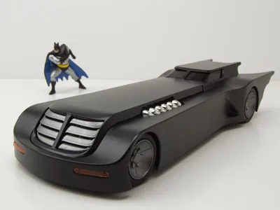 Image de Batmobile Batman Animated Series noire avec figurine Modèle réduit 1:24 Jada Toys