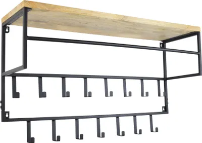 Image de Portemanteau LOFT42 Petri – 15 crochets – métal – noir – 100 x 57 x 30