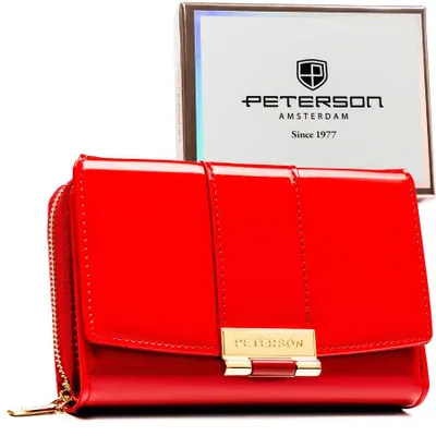 Obrázok produktu pre Peterson dámska peňaženka RFID lakovaná  červená 14,5 cm