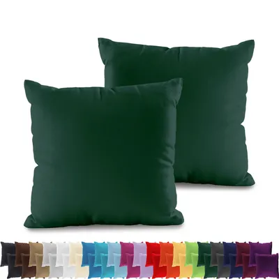 Produktbild von 2er PACK JERSEY Kissenbezüge 100% Baumwolle Kissenhülle 160 Gr/m², in Größe: 50x50 cm, in Farbe: Dunkelgrün