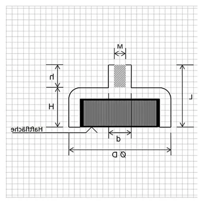 Produktbild von 2 Stück SmCo Flachgreifer Magnet Topfmagnet Ø 16,0 mm mit M4 Gewindebuchse - Haltekraft 6 kg