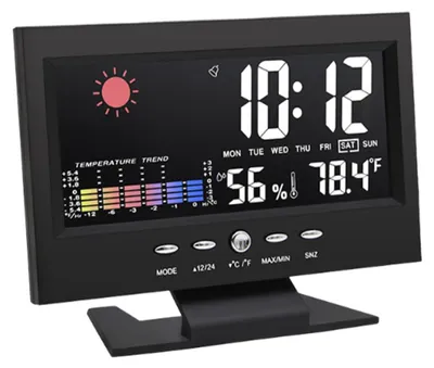 Digitalwecker mit großem Display, Temperatur- und Feuchtigkeitsanzeige