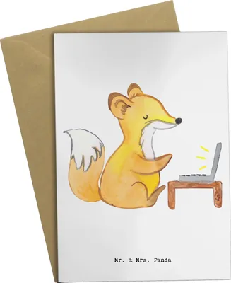 Produktbild von Mr. & Mrs. Panda Klappkarte Assistent Herz - Weiß - Geschenk, hochzeitskarten, weihnachtskarten, vatertagskarte, einladungskarten, valentinstagskarte, Glückwunschkarte