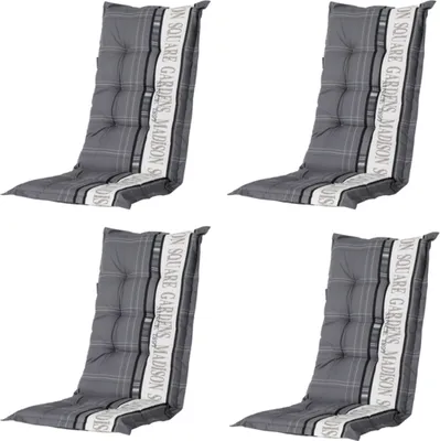 Produktbild von Madison - Gartenstuhlauflage Hochlehner Madison Garden grau - Ca. 123x50 cm - 4er-Set