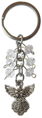 Produktbild von Schlüsselanhänger "Schutzengel" Glaskristalle mit Metall Anhänger, 9cm