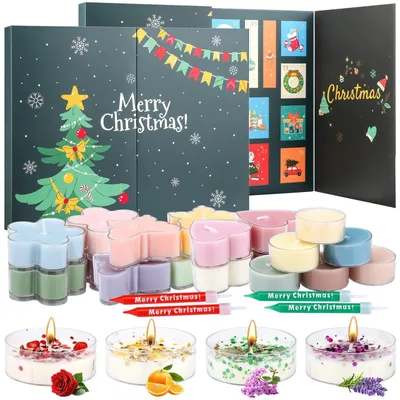 Imagen del producto de Velas Aromáticas Calendario de Adviento 2026 con Diferentes Velas Aromáticas Tealight Nuevo Calendario de Adviento Velas Aromáticas Velas de Té
