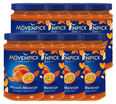 Immagine prodotto di Mövenpick Crema spalmabile alla pesca e al frutto della passione 250g - confezione da 8 pezzi