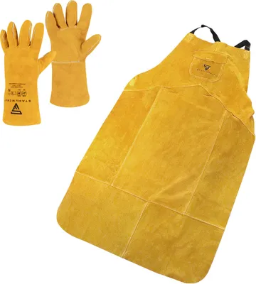 Produktbild von STAHLWERK Schweißerschutzkleidung Set Schweißerschürze + Schweißhandschuhe dick