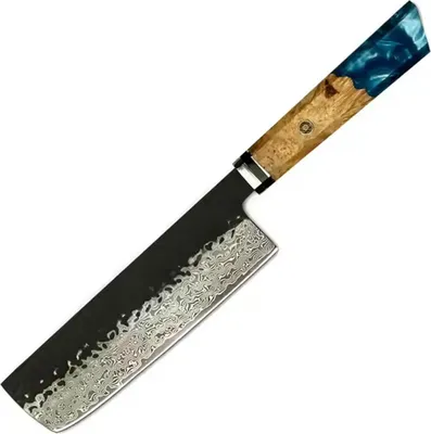 Produktbild von Damast Küchenmesser Airi Nakiri - Eleganz und Präzision in Dunkelblau KP37595