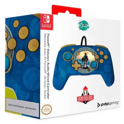 Produktbild von PDP Rematch: Hyrule Blue, Gamepad, Nintendo Switch, Nintendo Switch Lite, Nintendo Switch OLED, D-Pad, Home button, Analog / Digital, Kabelgebunden, USB