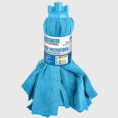 Obrázek produktu pro La Briantina, modrý mikrovláknový mop s lemováním, 260 g – vysoká savost, vhodný pro všechny podlahy