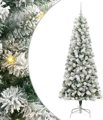 Obrázok produktu pre vidaXL Umelý skladací vianočný stromček zeleno-biely 180 cm
