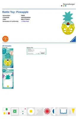 Immagine prodotto di Ravensburger Play+ Rassel-Greifling: Ananas, Greifspielzeug, Baby Spielzeug, 04869