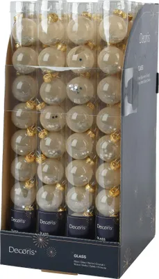 Produktbild von Weihnachtskugeln Glas 3cm mit Sternfüllung 9 Stk Perle transparent
