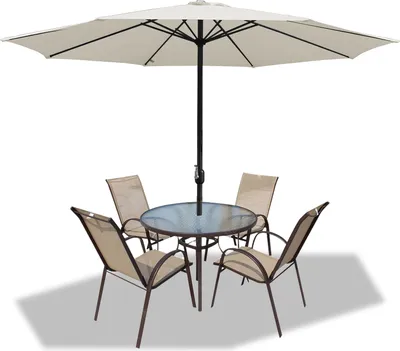 Image de Aopunly Parasol rond,manivelle en fer Parasol de balcon,350cm,Beige