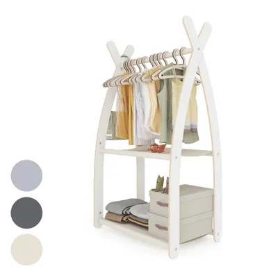 Produktbild von Kleiderstange Baby Kinderzimmer Kinderkleiderstange Beige Baby Garderobe 100% ECO