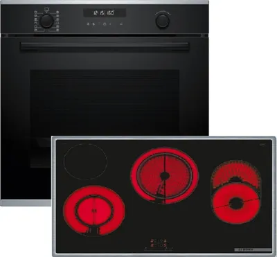 Produktbild von Bosch Einbau-Backofen-Set HBD672FB85, HBG278BB3 + PKH845BB1D, Einbau-Backofen, Elektro-Kochfeld