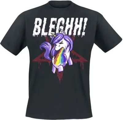 Produktbild von Sprüche T-Shirt Herren Bleghh! Unicorn schwarz XL