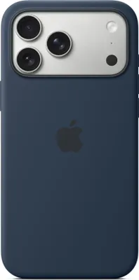 The back of a dark blue iPhone case with a triple camera cutout.