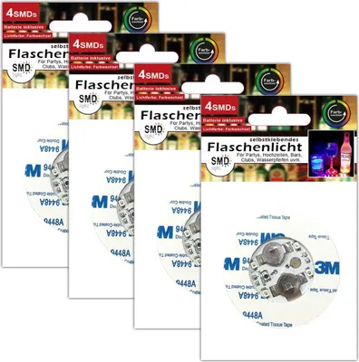 Produktbild von 4x Selbstklebende Led Flaschen Beleuchtung Ø 6 cm | 4er_Flaschenlicht