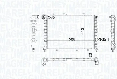 Produktbild von MAGNETI MARELLI 350213100700 Kühler Wasserkühler Motorkühler für ALFA ROMEO 156 (932) 156 Sportwagon (932)