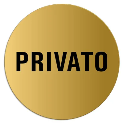 Türschild Push Ø 75 mm Aluminium selbstklebend Gold