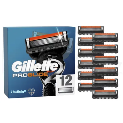 Produktbild von Gillette Fusion 5 ProGlide Razor Blades with Trimmer Blade - 12 Replacement Blades