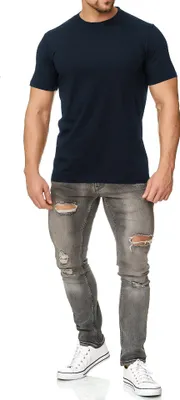Produktbild von Mivaro Herren T-Shirt Basic mit Rundhals – 100% Baumwoll Shirt für Alltag, Freizeit und Sport, atmungsaktiv, Regular Fit, weiß, bis 5XL