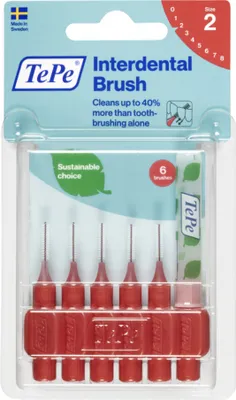 Produktbild von TePe | Interdentalbürsten 0,5 mm - Rot - 6 Stück - Effektive Zahnreinigung - Schutz vor Karies