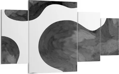 Produktbild von Bild auf Leinwand - Leinwandbild - 4 Teile - Abstraktion Form Figur - 160x90cm - Wand Bild - Wanddeko - Wandbilder - Leinwanddruck - Bilder - Wanddekoration - Leinwand bilder - DL160x90-5134