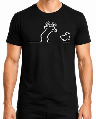 Imagen del producto de Camiseta para hombre, diseño "Linea Strichmännchen Balum Osvaldo Kult Cartoon", color , talla S