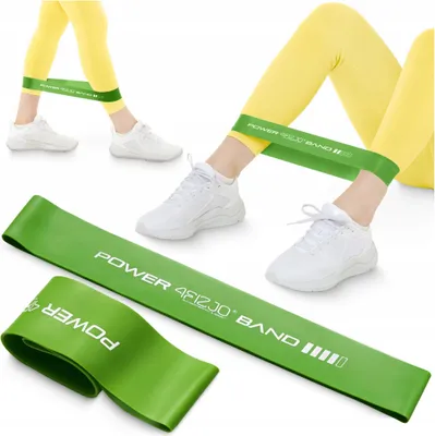Produktbild von 4FIZJO Latex Fitnessband, 30x5x0,1 cm, Widerstand 10-15 kg, Grün