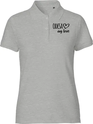 Produktbild von Huuraa Damen Polo Shirt Odesa my love M Sport Grey Bio Baumwolle Fairtrade Poloshirt Geschenkidee