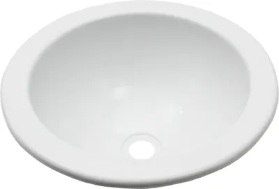 Zdjęcie produktu dla Okrągła wkładka do umywalki do kampera przyczepy kempingowej Ø 290 mm biała