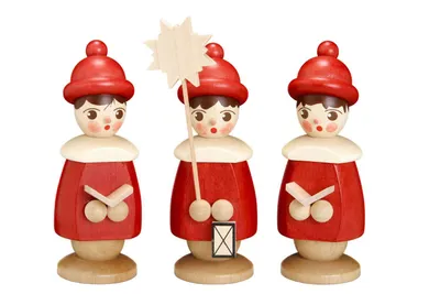 Produktbild von Miniaturfiguren 3 Kurrendefiguren rot Höhe 10cm NEU
