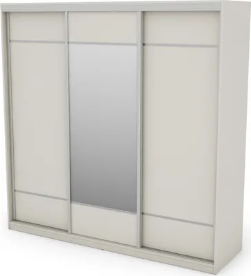 Zdjęcie produktu dla Meblast | Szafa 3D/220; kość słoniowa z lustrem (srebrne okucia) - Okucia Premium | lustro, zalane światłem