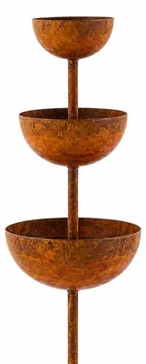 Produktbild von Gartendeko Vintage Vogeltränke Balkon Insektentränke Metall Rostige Gartenstecker für Draußen, Wetterfest, Edelrostoptik, Rostiger Beet- & Topfstecker