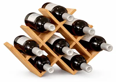 Produktbild von Weinregal aus Bambus - Bietet Platz für 8 Flaschen, W-förmiges Design