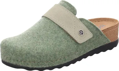 Produktbild von Rohde Damen Pantoffel Klett Hausschuh Lederdecksohle Keilabsatz Soave-40 6053, Größe:41 EU, Farbe:Grün