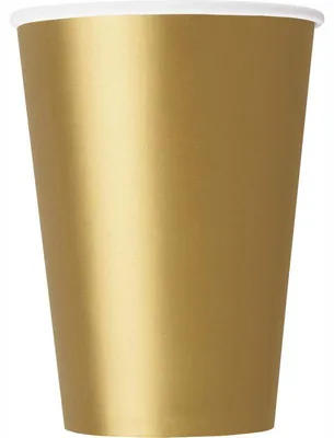 Produktbild von Goldener Pappbecher 266 ml, Höhe 22,86 cm, Ø 8,26 cm