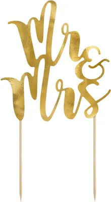 Immagine prodotto di Cake Topper Mr & Mrs / Hochzeit 25,5 cm, oro