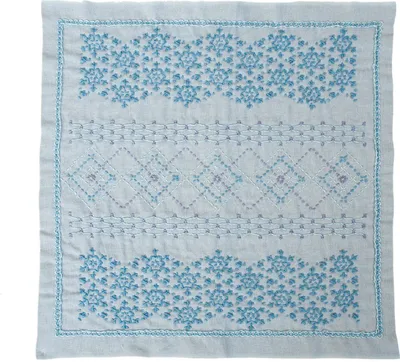Immagine prodotto di Confezione da ricamo Olympus Hitomezashi Kugurizashi Sashiko "Hana Fukin Snowflake", tessuto stampato, 33x33cm, Japan