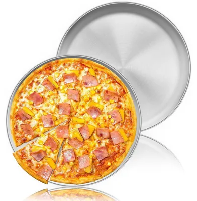 Produktbild von Pizzablech rund 30 cm Edelstahl 2er-Set für Backofen