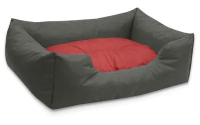 Produktbild von BedDog Hundebett MIMI, Hundesofa,Hundekissen,(L) ca. 80x65x18cm,RED-ROCK (grau/rot)