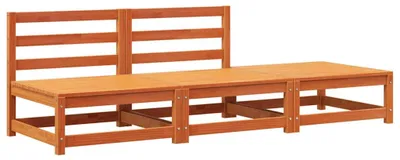 Produktbild von vidaXL Gartensofa ohne Armlehnen mit Fußhocker Wachsbraun Kiefernholz
