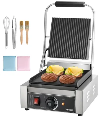 Panini-Grill 1800 W, 22x23 cm, Edelstahl, Temperaturregelung