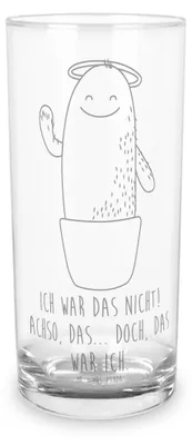 Produktbild von Mr. & Mrs. Panda Cocktailglas Kaktus Heilig 400 ml - Transparent - Geschenk, Familie, Tumbler, Glas, Lustig, Heiligenschein, Trinkglas, Wasserglas, Kakteen, Trinkbecher