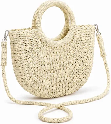 Produktbild von Strohtasche klein, 34 × 5 × 26 cm, leicht, für den Strand