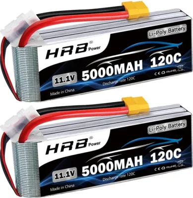 Productafbeelding van RC LiPo-accu, 5000 mAh capaciteit, 120C ontlaadsnelheid, 3S 5000 XT60, 2 cellen