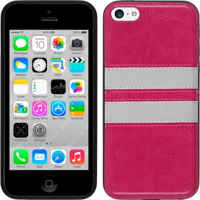Produktbild von PhoneNatic Case kompatibel mit Apple iPhone 5c - pink Silikon Hülle Stripes + 2 Schutzfolien